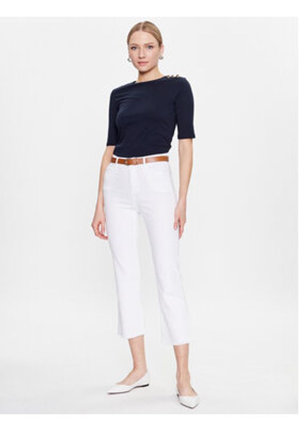 Marella Spodnie materiałowe Olpe 2331310334 Biały Regular Fit. Kolor: biały. Materiał: bawełna