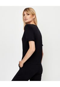 JENESEQUA - Bawełniany T-shirt z haftem. Kolor: czarny. Materiał: bawełna. Wzór: haft #3