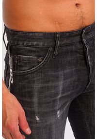 DSQUARED2 Czarne jeansy męskie Cool guy jean, Rozmiar 48. Kolor: czarny. Wzór: aplikacja
