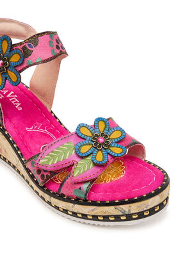 Laura Vita Sandały Ballon 08 Różowy. Kolor: różowy. Materiał: skóra