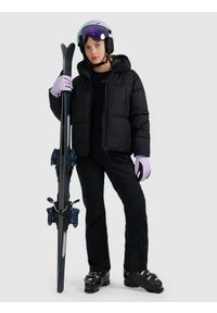 4f - 4F Spodnie narciarskie softshell membrana 10000 damskie - czarne XS. Stan: podwyższony. Kolor: czarny. Materiał: softshell. Wzór: gładki. Sezon: zima. Sport: narciarstwo #1