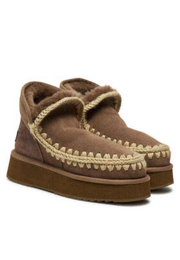 Mou Śniegowce Mini Eskimo Platform Boot FW681000A Brązowy. Kolor: brązowy. Materiał: skóra. Obcas: na platformie