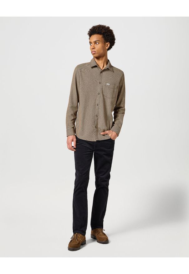 Wrangler - WRANGLER MĘSKA KOSZULA 1 PKT FLANNEL SHIRT Gingerbread 112357219 W564014345