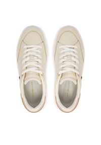 TOMMY HILFIGER - Tommy Hilfiger Sneakersy Th Chic Cupsole FW0FW09106 Écru. Kolor: kremowy. Materiał: skóra #5