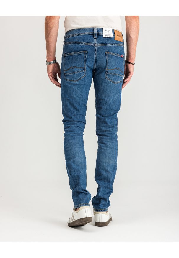 Mustang - MUSTANG VEGAS SLIM MĘSKIE SPODNIE JEANSOWE JEANSY DŻINSY DENIM BLUE 1015350 5000 682. Okazja: na co dzień. Styl: casual