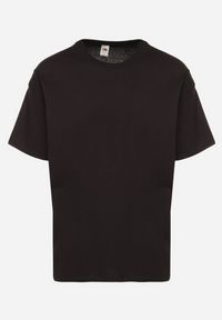 Born2be - Czarna Koszulka T-shirt z Bawełny Fodarella. Okazja: na co dzień. Kolor: czarny. Materiał: bawełna. Wzór: aplikacja. Styl: klasyczny, casual, elegancki #6