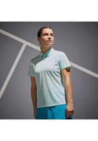 ARTENGO - Koszulka polo do tenisa damska Artengo Dry 100. Typ kołnierza: polo. Kolor: zielony. Materiał: materiał, poliester. Sport: tenis #1