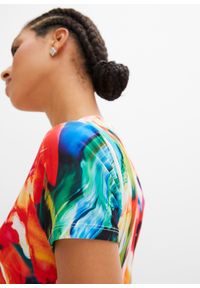 bonprix - Sukienka maxi. Kolor: pomarańczowy. Wzór: kolorowy, kwiaty. Sezon: lato. Długość: maxi #1