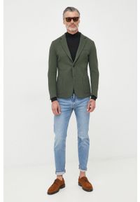 Calvin Klein sweter wełniany męski kolor czarny lekki z półgolfem. Okazja: na co dzień. Kolor: czarny. Materiał: wełna. Styl: casual #5