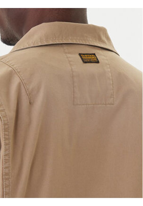 G-Star RAW - G-Star Raw Kurtka przejściowa 4 Pkt Overshirt D26429-D387 Beżowy Slim Fit. Kolor: beżowy. Materiał: bawełna