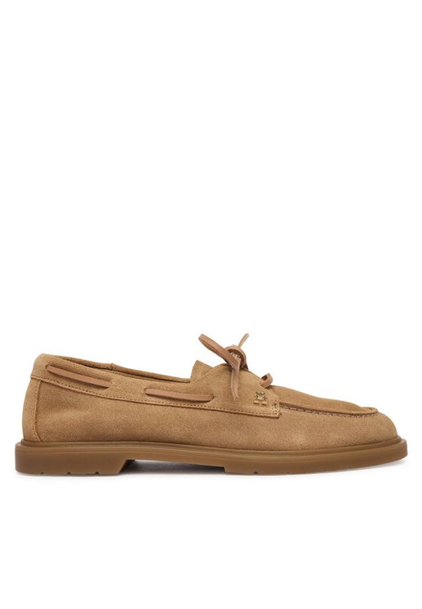 TOMMY HILFIGER - Tommy Hilfiger Półbuty Light Suede Boat Shoe FW0FW09337 Brązowy. Kolor: brązowy. Materiał: zamsz, skóra