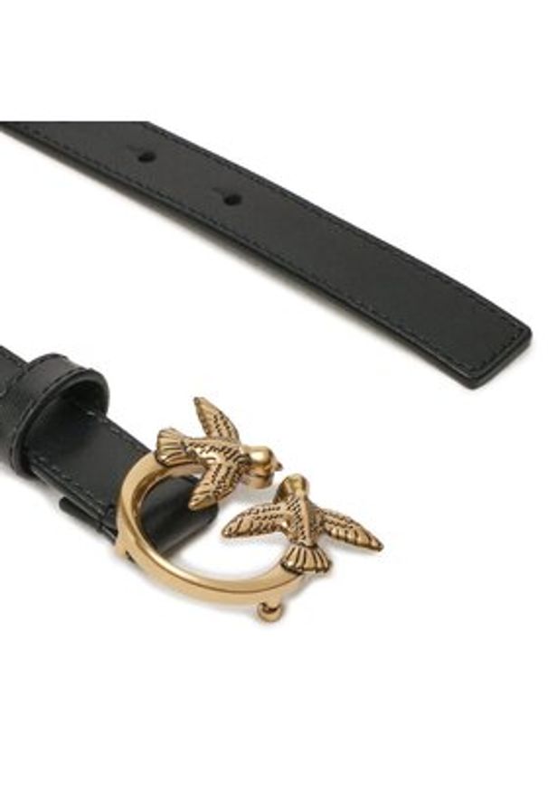Pinko Pasek Damski Love Berry H2 Belt PE 23 PLT01 100143 A0F1 Czarny. Kolor: czarny. Materiał: skóra