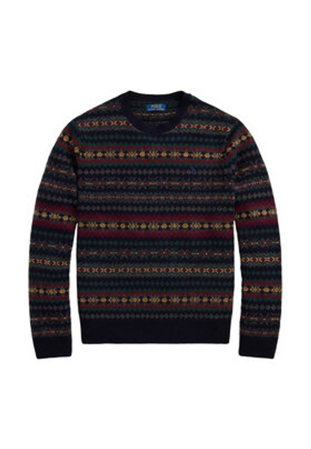 Polo Ralph Lauren Sweter 710981615001 Granatowy Regular Fit. Typ kołnierza: polo. Kolor: niebieski. Materiał: wełna
