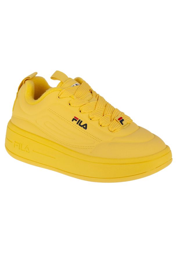 Fila - Buty sportowe Sneakersy damskie, Superbubble Wmn. Kolor: żółty. Materiał: guma, materiał, syntetyk. Sport: turystyka piesza