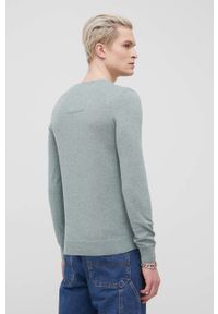 Tom Tailor sweter bawełniany męski kolor turkusowy. Kolor: turkusowy. Materiał: bawełna. Długość rękawa: długi rękaw. Długość: długie #4