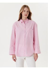 TOMMY HILFIGER - Tommy Hilfiger Koszula New Easy WW0WW45892 Różowy Relaxed Fit. Kolor: różowy. Materiał: bawełna #1