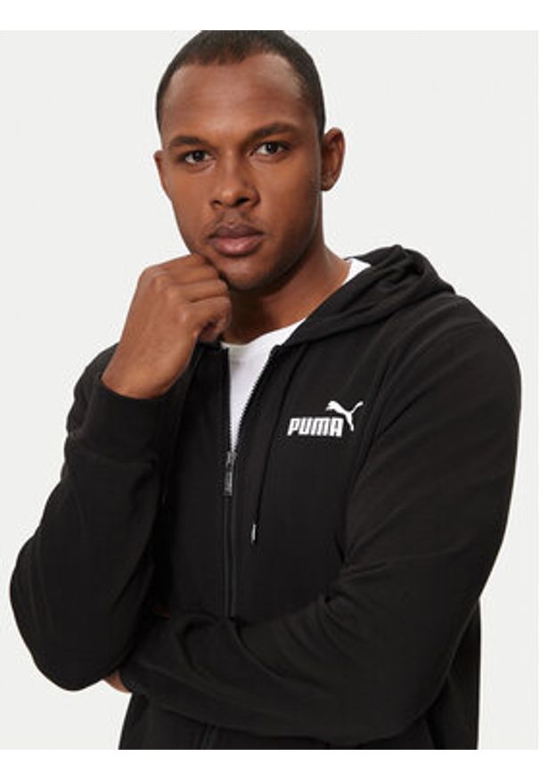 Puma Bluza Ess Logo 586704 Czarny Regular Fit. Kolor: czarny. Materiał: bawełna, syntetyk