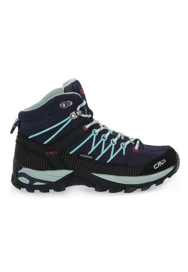 Buty trekkingowe damskie CMP 62MN Rigel Mid Wmn Trekking. Wysokość cholewki: za kostkę. Zapięcie: sznurówki. Kolor: wielokolorowy, niebieski. Materiał: materiał, skóra, syntetyk. Szerokość cholewki: normalna. Sport: turystyka piesza