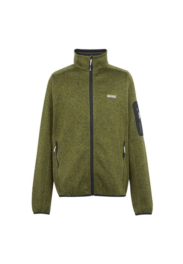 Regatta - Bluza Polarowa Męska Melanżowy Pełen Suwak Newhill. Kolor: zielony. Materiał: polar. Wzór: melanż. Sezon: zima. Styl: sportowy. Sport: turystyka piesza