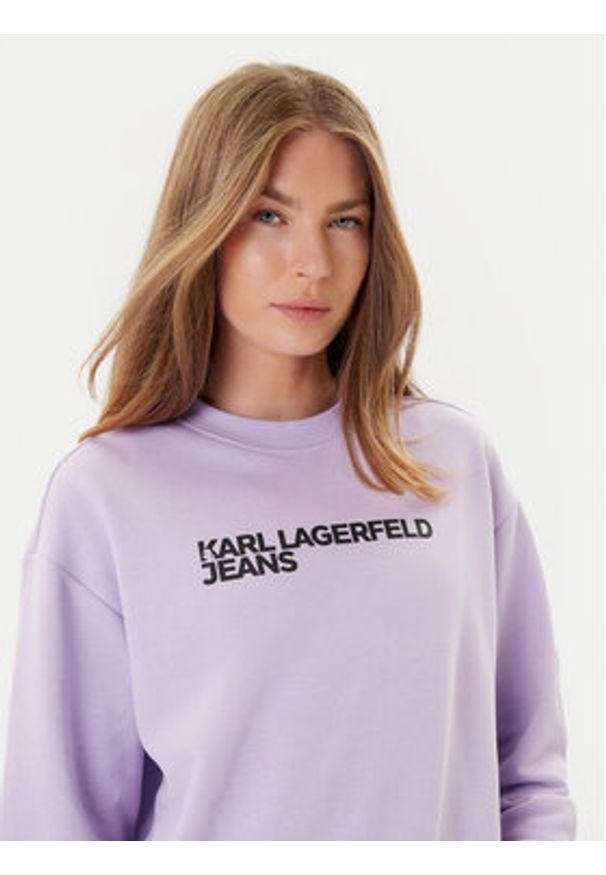 Karl Lagerfeld Jeans Bluza A1W20005 Fioletowy Regular Fit. Kolor: fioletowy. Materiał: bawełna