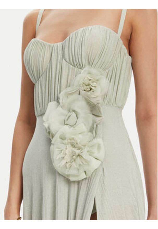 Elisabetta Franchi Sukienka wieczorowa AB-R22-52E2 Zielony Regular Fit. Kolor: zielony. Materiał: wiskoza. Styl: wizytowy