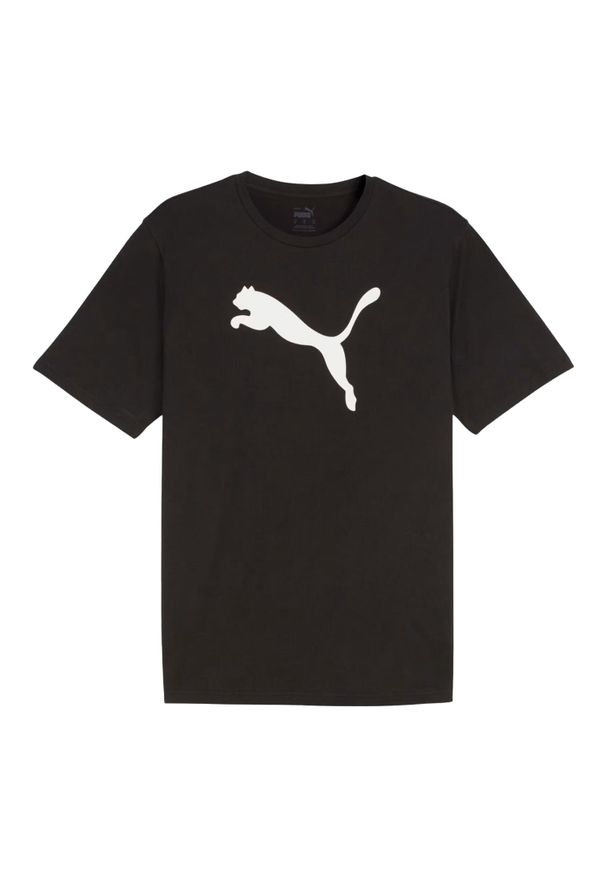Puma - Jersey Męska Logo Z Bawełny Team Rise. Kolor: czarny. Materiał: jersey, bawełna. Sport: turystyka piesza