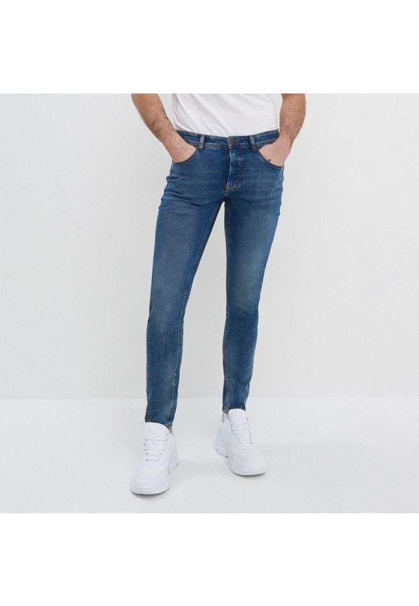 House - Jeansy super skinny fit - Niebieski. Kolor: niebieski