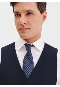 Pako Lorente - PAKO LORENTE –Granatowa dwurzędowa kamizelka męska. Kolor: czarny, niebieski. Materiał: wiskoza, elastan, poliester. Styl: młodzieżowy, elegancki #7