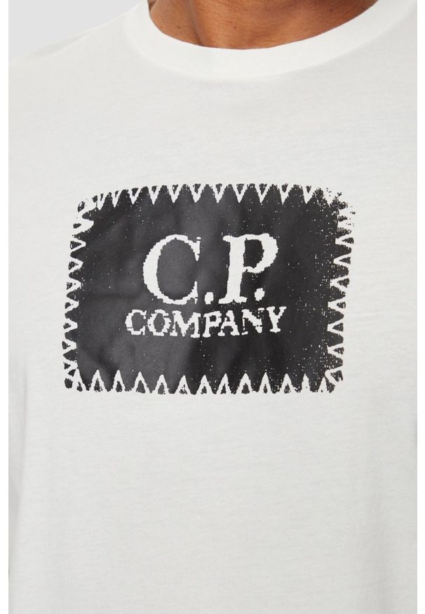 C.P. Company - C.P. COMPANY Biały męski longsleeve. Kolor: biały. Długość rękawa: długi rękaw