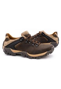 KENT Męskie buty trekkingowe 116 ciemny brąz brązowe. Okazja: na co dzień. Zapięcie: pasek. Kolor: brązowy. Materiał: jeans, skóra. Wzór: paski. Sezon: lato, jesień, wiosna #9