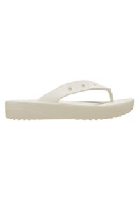 Japonki damskie Crocs Classic Platform. Kolor: beżowy. Materiał: syntetyk, materiał. Obcas: na platformie. Styl: sportowy