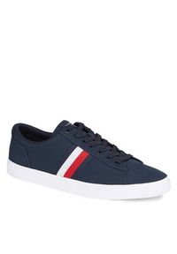 TOMMY HILFIGER - Tommy Hilfiger Tenisówki Iconic Vulc Stripes Mesh FM0FM05072 Granatowy. Kolor: niebieski. Materiał: materiał #2