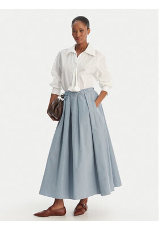 Weekend Max Mara Spódnica trapezowa Formica 2615101072 Błękitny Regular Fit. Kolor: niebieski. Materiał: syntetyk, bawełna