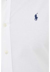 Polo Ralph Lauren koszula bawełniana męska kolor biały regular z kołnierzykiem klasycznym. Typ kołnierza: kołnierzyk klasyczny, polo. Kolor: biały. Materiał: bawełna. Długość rękawa: długi rękaw. Długość: długie. Wzór: aplikacja. Styl: klasyczny #4