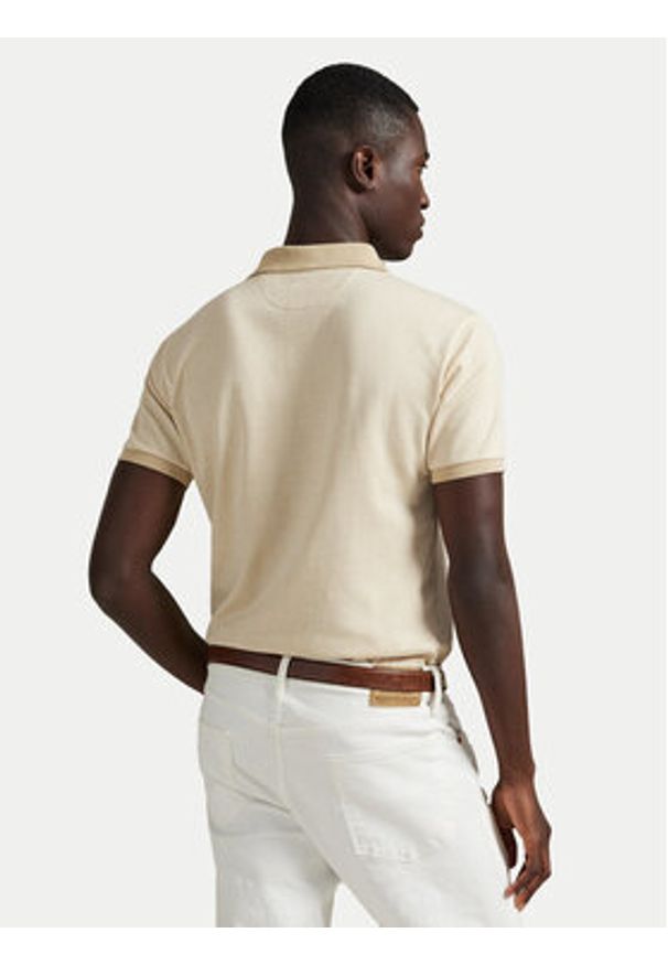 Polo Ralph Lauren Polo 710974270003 Beżowy Custom Slim Fit. Typ kołnierza: polo. Kolor: beżowy. Materiał: bawełna