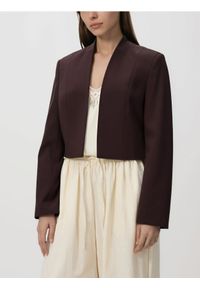 Reserved - Krótka marynarka - brązowy. Kolor: brązowy. Materiał: wiskoza, tkanina. Długość: krótkie