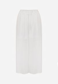 Renee - Białe Wiskozowe Spodnie Szerokie High Waist Rissalene. Okazja: do pracy, na spotkanie biznesowe. Stan: podwyższony. Kolor: biały. Materiał: wiskoza. Styl: biznesowy, elegancki #2