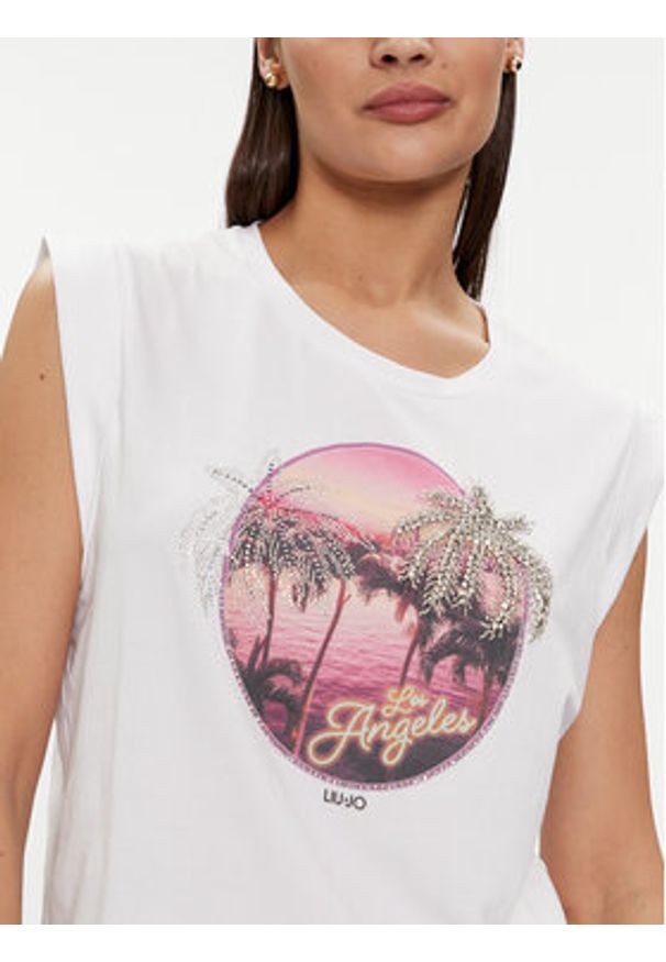 Liu Jo T-Shirt MA4332 J5003 Biały Regular Fit. Kolor: biały. Materiał: bawełna