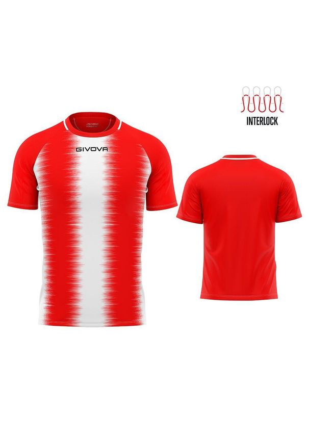 T-shirt Sportowy Givova Stripe XL Czerwony i Biały Unisex z Bawełny. Kolor: czerwony, biały, wielokolorowy. Materiał: poliester. Sport: piłka nożna