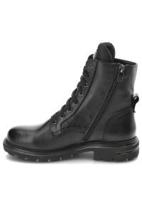 Czarne Botki Nessi Modne Obuwie Damskie. Okazja: na co dzień. Zapięcie: sznurówki. Kolor: czarny. Materiał: skóra. Styl: casual, elegancki #7