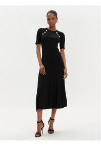 MICHAEL Michael Kors Sukienka dzianinowa MS480U033D Czarny Regular Fit. Kolor: czarny. Materiał: wiskoza #1