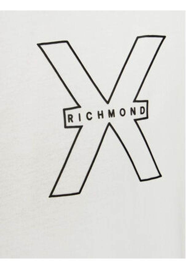 Richmond X T-Shirt Rached UMP24031TS Biały Regular Fit. Kolor: biały. Materiał: bawełna