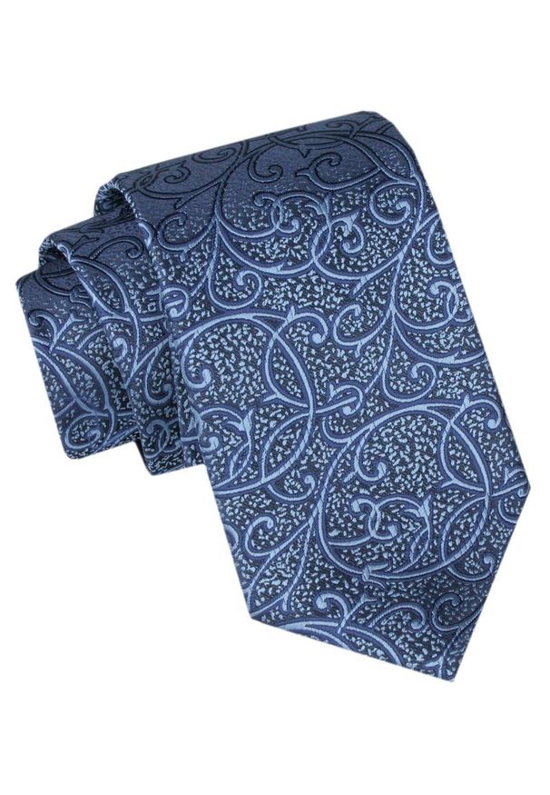 Męski Krawat - Alties - Orientalny Wzór, Kolor Niebieski. Kolor: niebieski. Materiał: tkanina. Styl: elegancki, wizytowy