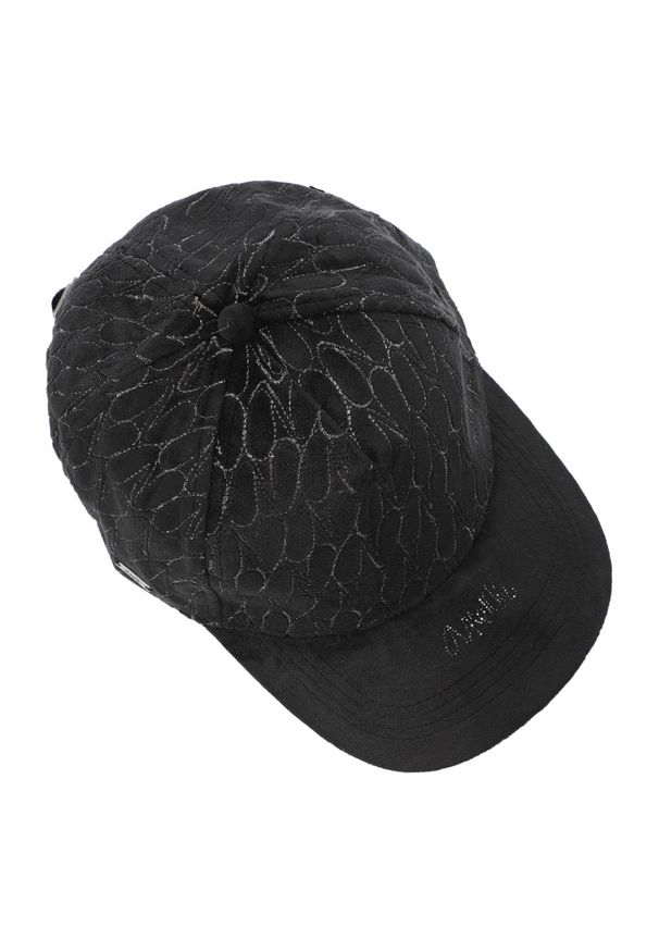 Czarna Stylowa Damska Czapka Z Daszkiem Anekke. Kolor: czarny. Materiał: materiał. Styl: elegancki