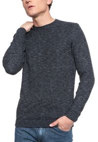 Mustang - MUSTANG Muline Jumper MĘSKI SWETER KLASYCZNY DARK SAPPHIRE 1006554 4136. Styl: klasyczny