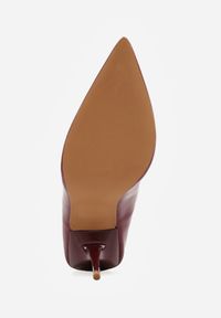 Born2be - Bordowe Klasyczne Szpilki Vices z Lakierowanym Połyskiem i Szpiczastym Noskiem Letania. Nosek buta: szpiczasty. Kolor: czerwony. Materiał: lakier. Obcas: na szpilce. Styl: klasyczny. Wysokość obcasa: średni #3