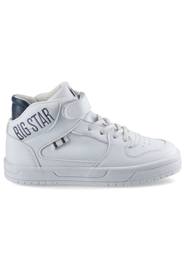 Big-Star - Białe Sneakersy Big Star Dziecięce Buty Na Rzep. Zapięcie: rzepy. Kolor: biały. Materiał: materiał, skóra ekologiczna. Szerokość cholewki: normalna. Sezon: jesień, zima