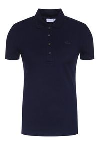 Lacoste Polo PF5462 Granatowy Slim Fit. Typ kołnierza: polo. Kolor: niebieski. Materiał: bawełna #7