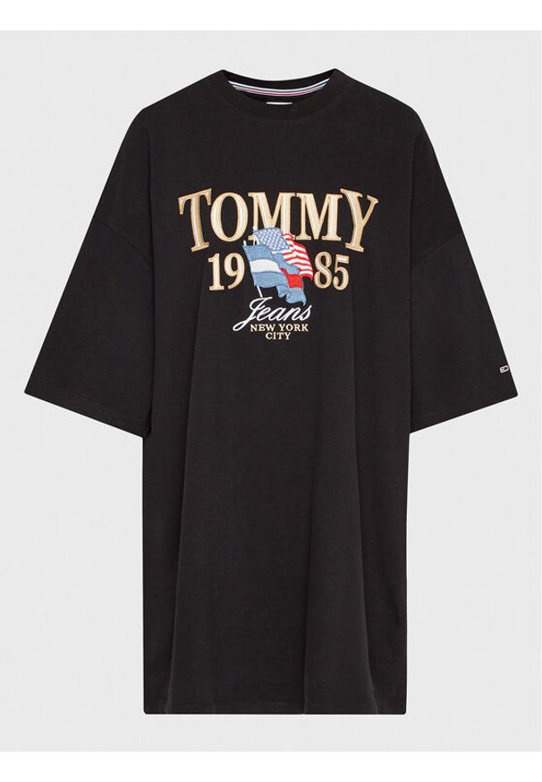 Tommy Jeans T-Shirt Luxe DW0DW15087 Czarny Regular Fit. Kolor: czarny. Materiał: bawełna