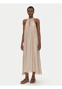 Bomboogie Sukienka letnia AW8993TSET5 Beżowy Relaxed Fit. Kolor: beżowy. Materiał: jedwab. Sezon: lato #1